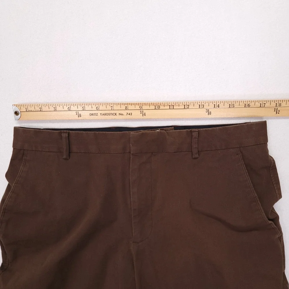 Banana Republic Mens Emerson‎ Straight Chino Pants 35x27.5 Brown Cotton Stretch